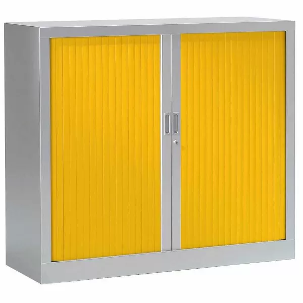 RETIF Armoire Monobloc Fun 2 Tab. Aluminium Rideaux Jaune