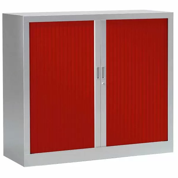 RETIF Armoire Monobloc Fun 2 Tab. Aluminium Rideaux Rouge