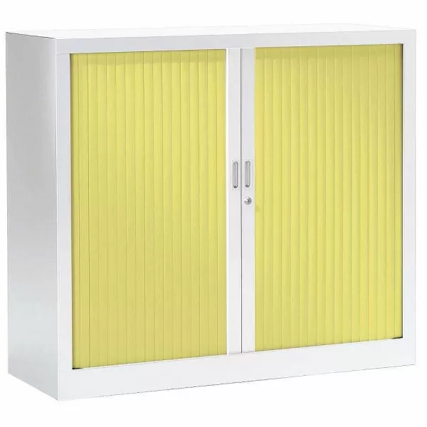 RETIF Armoire Monobloc Fun 2 Tab. Blanc Rideaux Anis