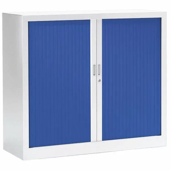 RETIF Armoire Monobloc Fun 2 Tab. Blanc Rideaux Bleu