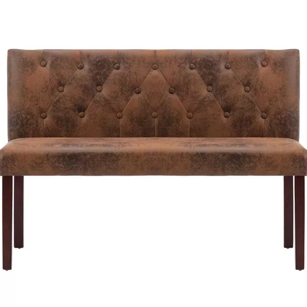 RETIF Banc Banquette 120Cm Marron Similicuir Daim