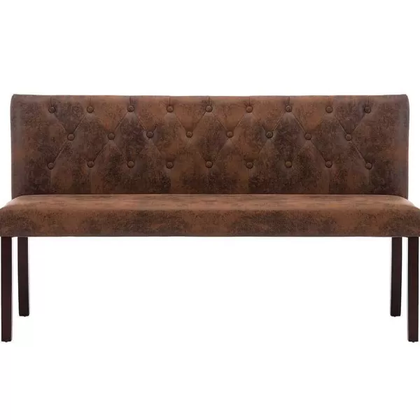 RETIF Banc Banquette 148,5X52X84,5Cm Similicuir Daim Marron