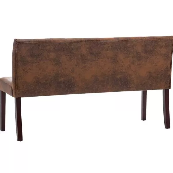 RETIF Banc Banquette 148,5X52X84,5Cm Similicuir Daim Marron