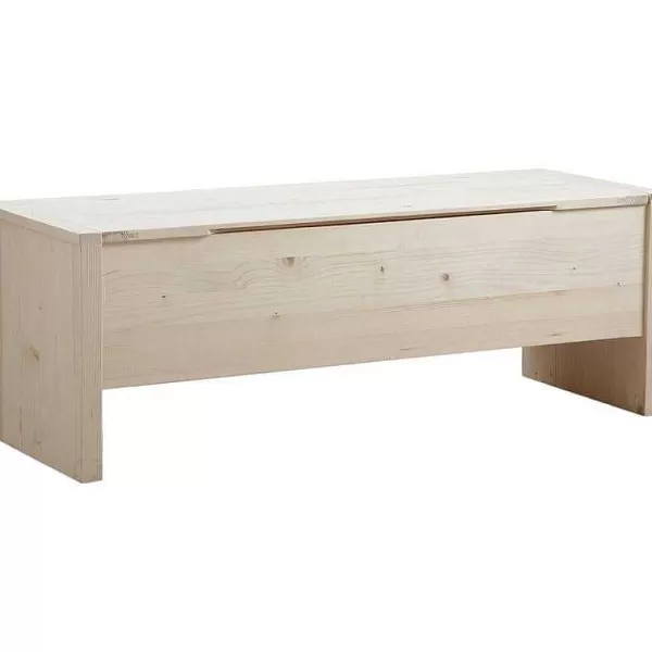 RETIF Banc Coffre En Bois Brut 117,5X42X41.5