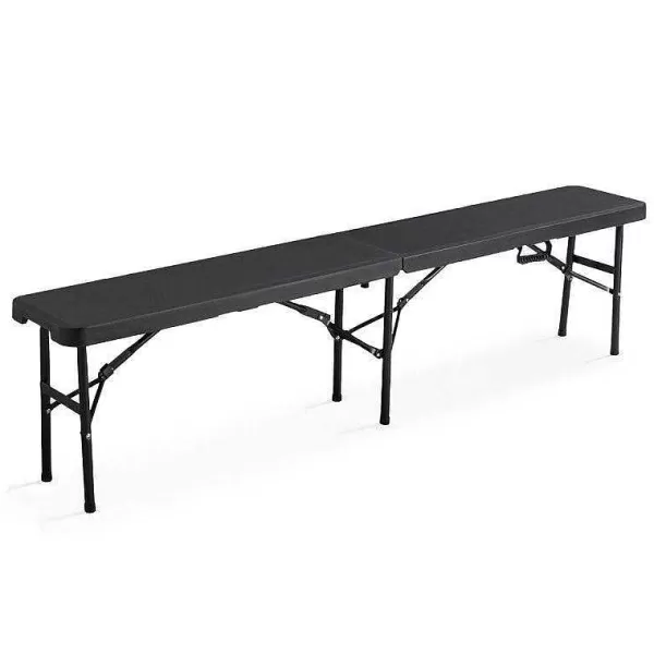 RETIF Banc Pliant 3 Pers. Hdpe Noir Rekkem 183X25X43 Cm