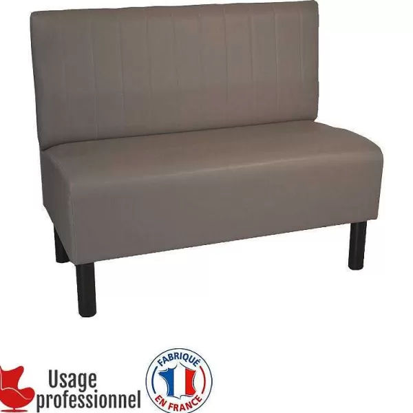 RETIF Banquette Style Bistrot - Country Taupe - Piqure Sur Dossier