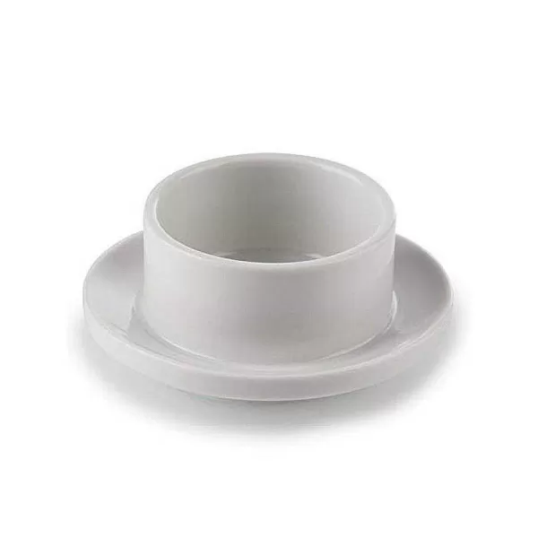 RETIF Beurrier Porcelaine 9Cm Avec Cloche En Acier Inoxydable