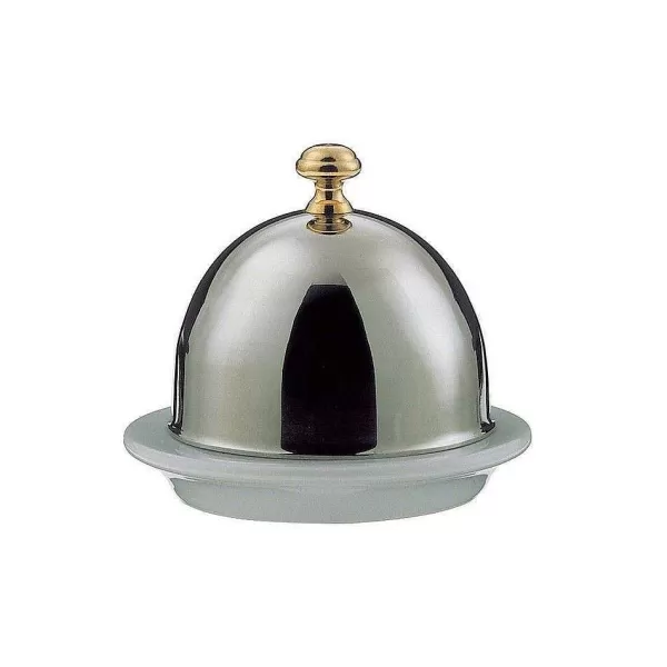 RETIF Beurrier Porcelaine Et Cloche Inox 7Cm