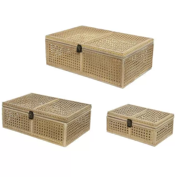 RETIF Boites De Rangement En Rotin 30X47X16 + 25X37,5X13,5 + 18X28X10,5Cm