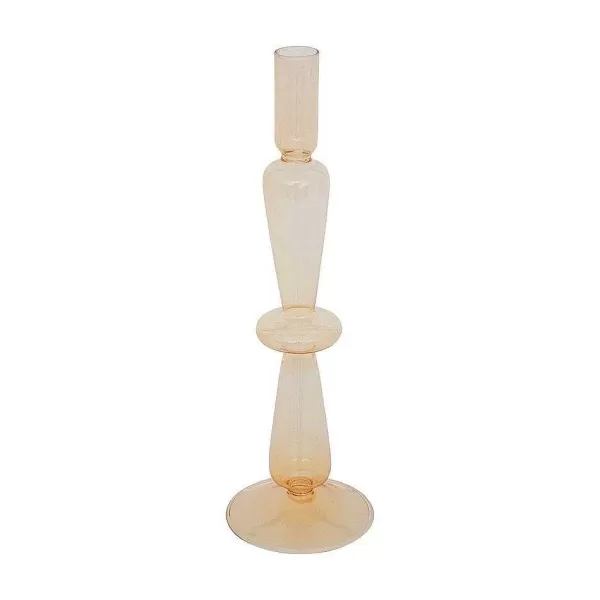 RETIF Bougeoir Chandelier En Verre Jaune H29.5Cm