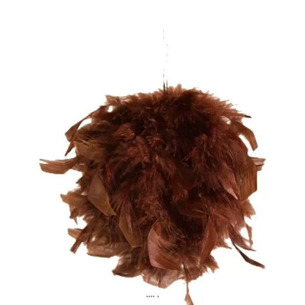 RETIF Boule De Plumes Chocolat Suspendre 12Cm Chocolat