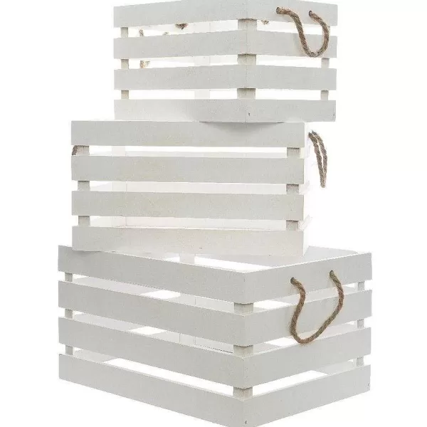 RETIF Caisses En Bois Blanc 41X30X22+36X25X20+31X20X18 Cm