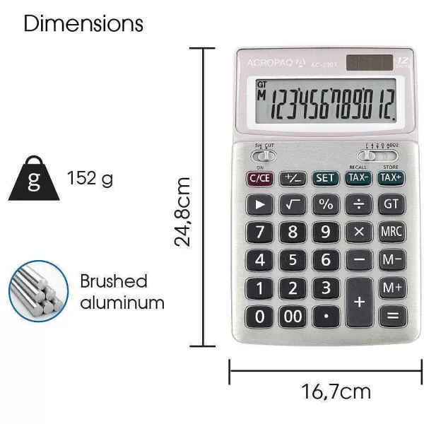 RETIF Calculatrice Bureau Ac-230 T - 12 Chiffres