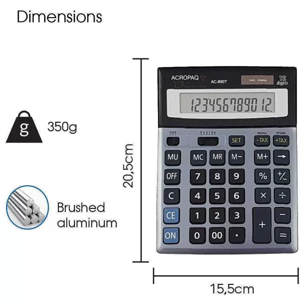 RETIF Calculatrice Bureau Olympia Ac-890T - 12 Chiffres