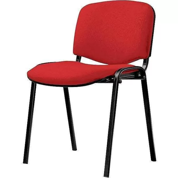 RETIF Chaise Visiteur 4 Pieds En Tissu Rouge