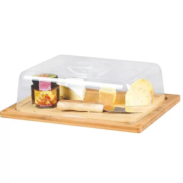 RETIF Cloche Fromages "Bamboo" Bois Et Plexi 25X20X8Cm -Par 12