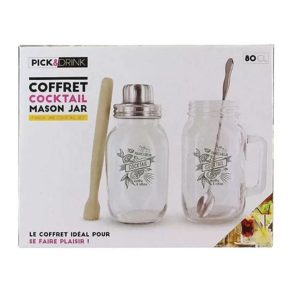 RETIF Coffret Cocktail Mason Jar Ustensiles Et Recettes