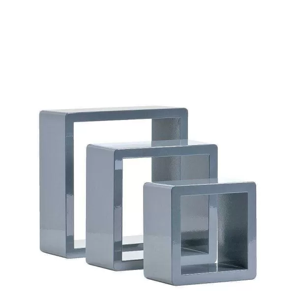 RETIF Cubes Gris Laqu 17X17+22X22+27X27Cm - Par 3