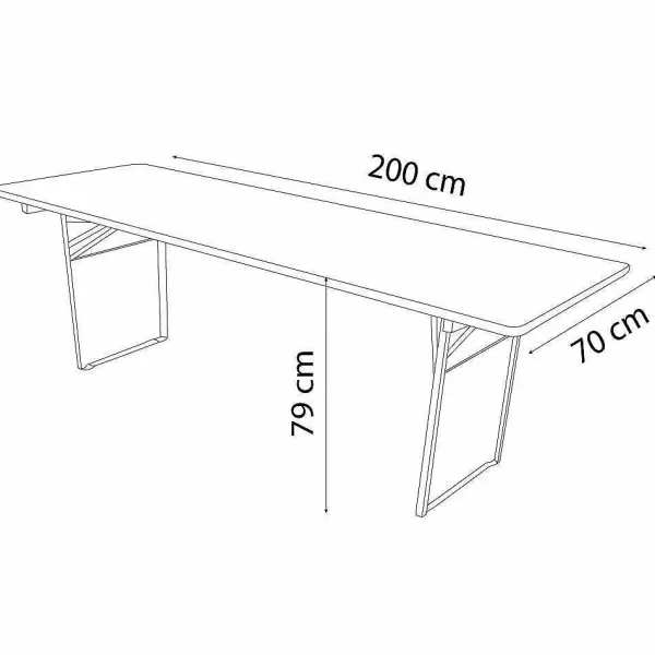 RETIF Ensemble Set Brasserie Table + 2 Bancs (Tout Est Pliable)