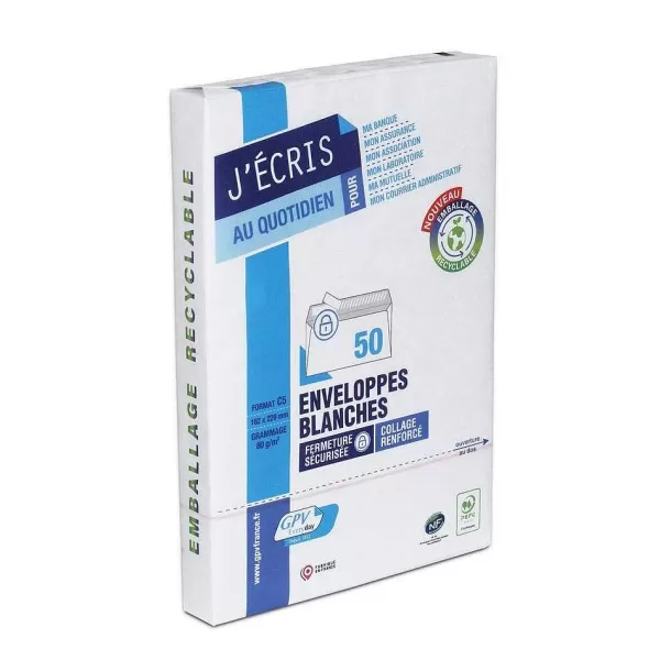 RETIF Enveloppes Blanches Auto-Adh Sives 160X229Mm En 80G - Par 50