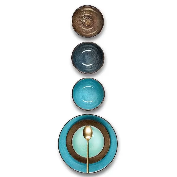 RETIF Feeling Turquoise Coffret 6 Assiettes Plates