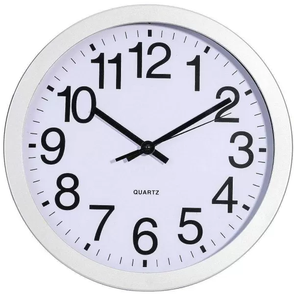 RETIF Horloge Murale 30Cm Argent Quartz