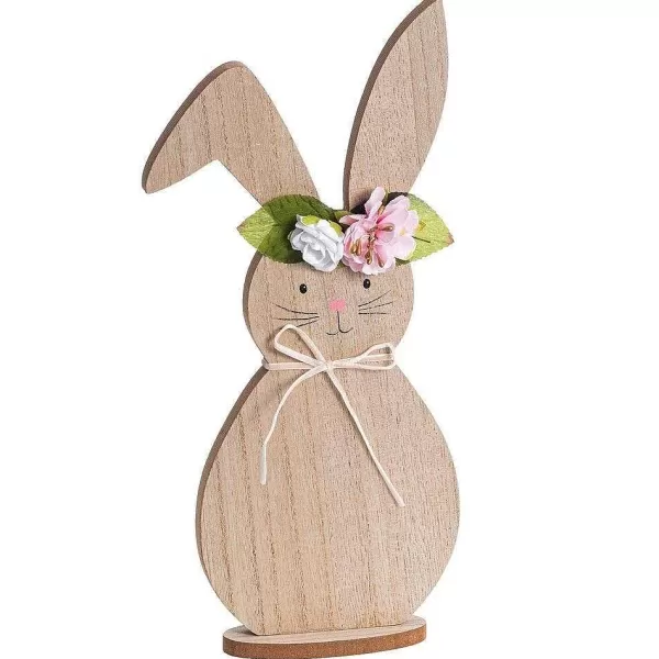 RETIF Lapin En Bois Avec Fleurs S Ch Es H80Cm