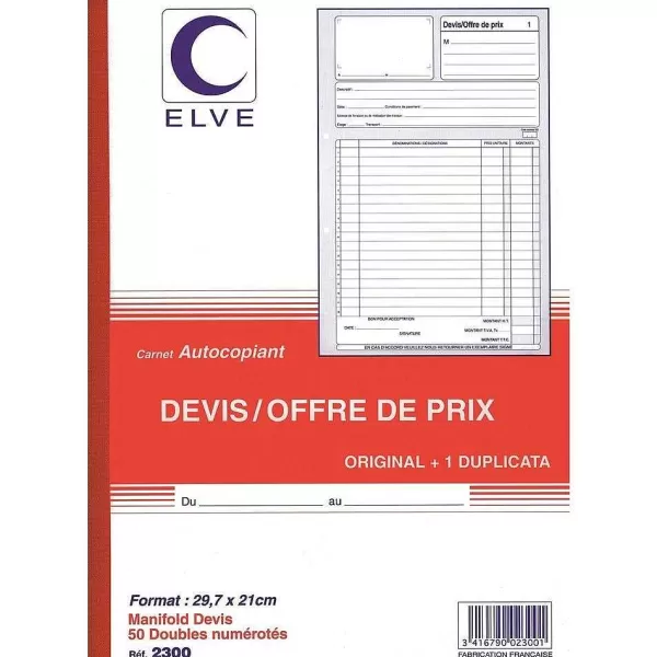 RETIF Manifold Devis Offre De Prix 297X210Mm Dupli