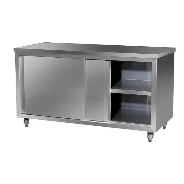 RETIF Meuble Bas Avec Roues Et Portes 60X120X85Cm Inox