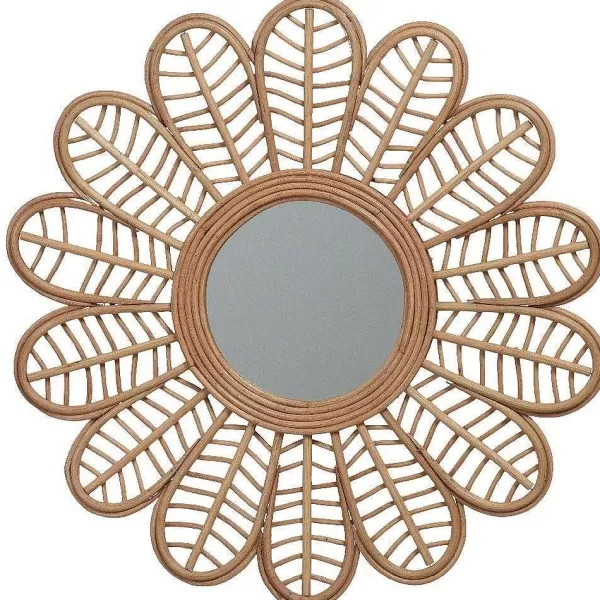 RETIF Miroir Fleur En Rotin 48Cm