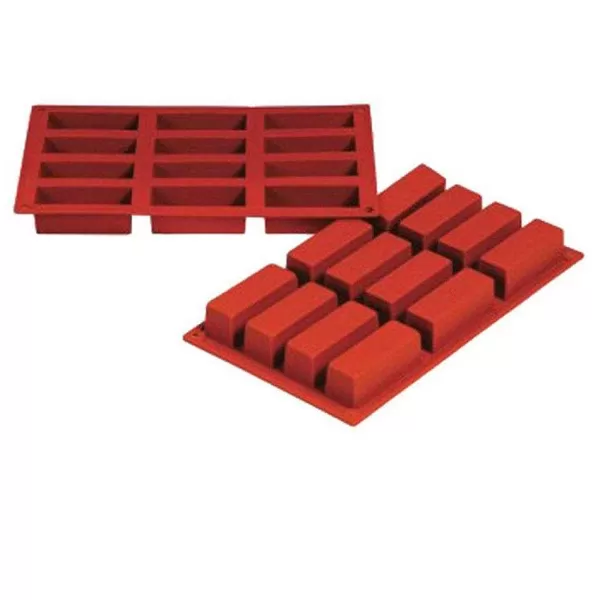 RETIF Moule Cake 7,9X2,9X3Cm Silicone Rouge 17,5X30Cm