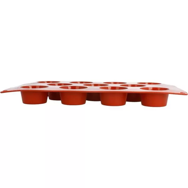 RETIF Moule Muffins Silicone Rouge 17,5X30Cm