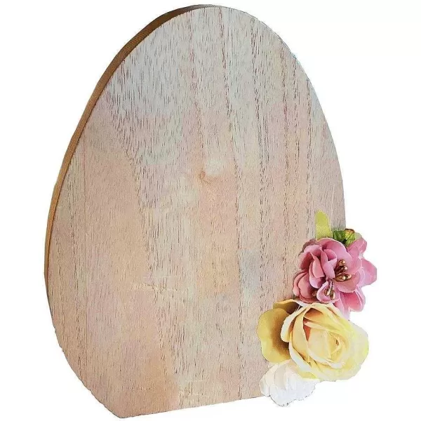 RETIF Oeuf En Bois Avec Fleurs S Ch Es H18,5Cm