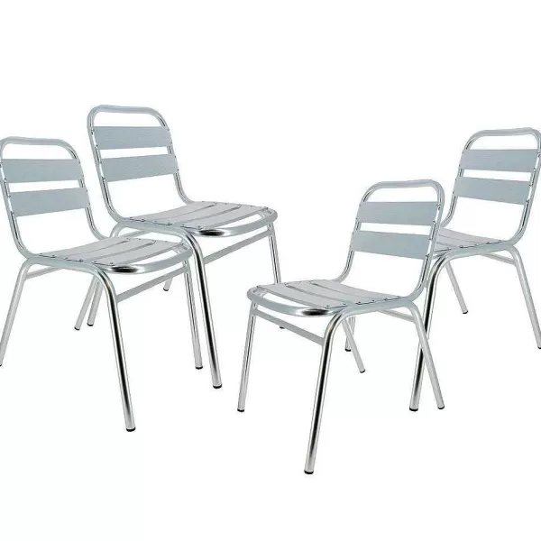 RETIF Pack 4 Chaises D'Ext Rieur Bruxelles En Aluminium