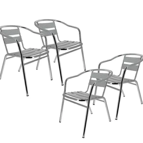 RETIF Pack 4 Fauteuils D'Ext Rieur Bruxelles En Aluminium