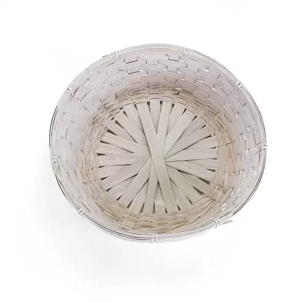 RETIF Panier Rond Bambou Blanc Diam.25Xhaut.7Cm