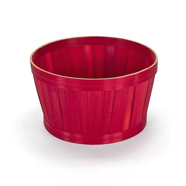 RETIF Panier Rond Bambou Rouge D22Xh12,5Cm