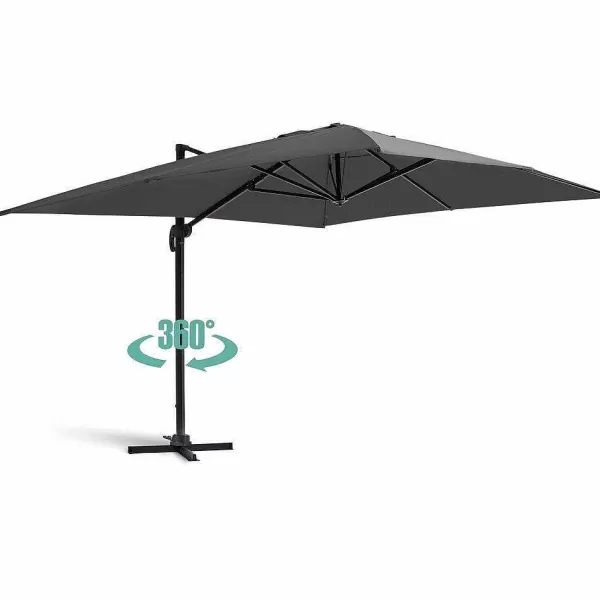 RETIF Parasol D Port 3X4M En Aluminium Gris Anthracite