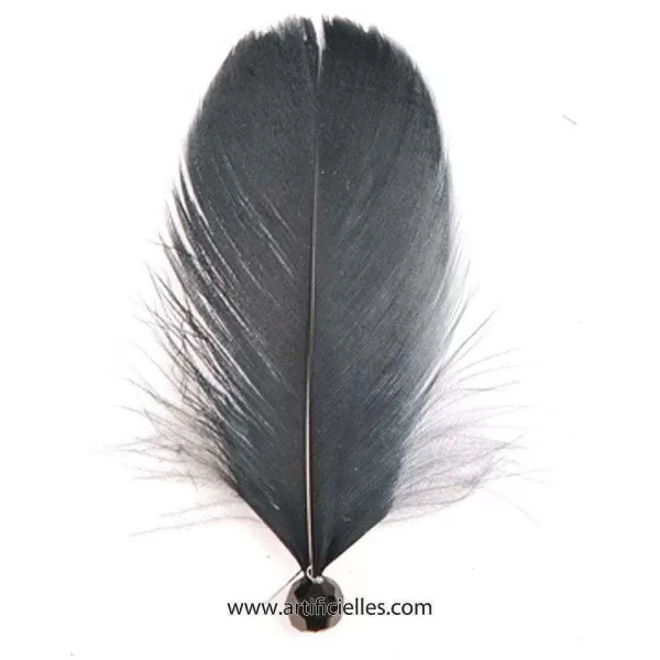 RETIF Plumes Perlees Noirx6 Pi Ces 4X8Cm Noir