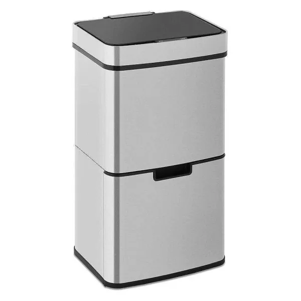 RETIF Poubelle Automatique 62 Litres 3 Compartiments Acier Inoxydable