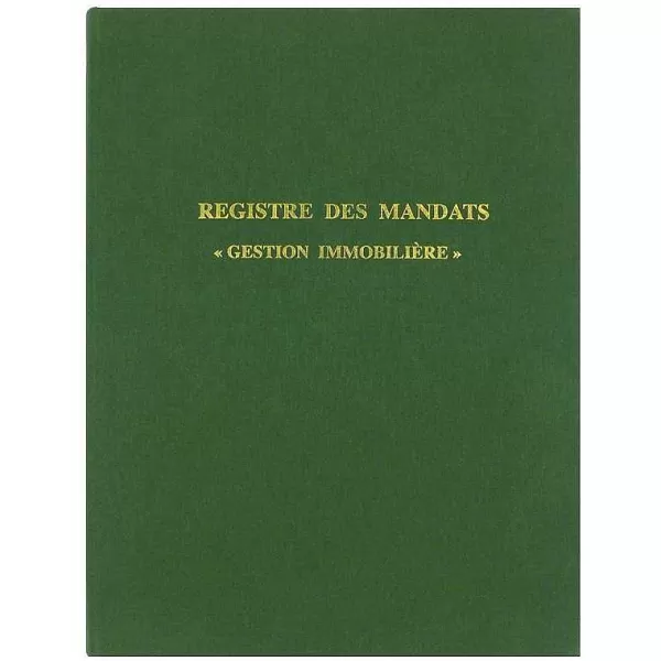 RETIF Registre Mandat Gestion Immobiliere 32X25 Cm 200 Pages Vert