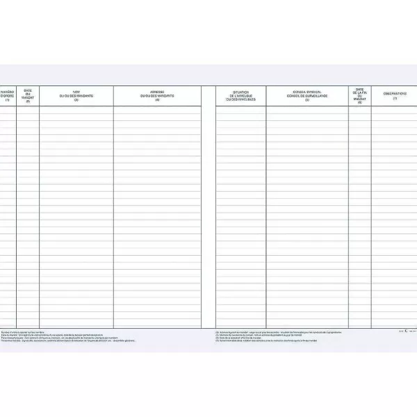 RETIF Registre Mandat Gestion Immobiliere 32X25 Cm 200 Pages Vert