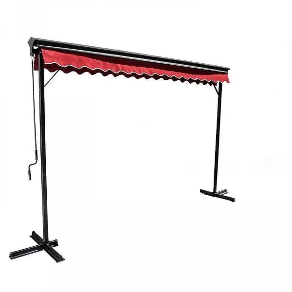 RETIF Store Double Pente En Aluminium Rouge 3X3 M