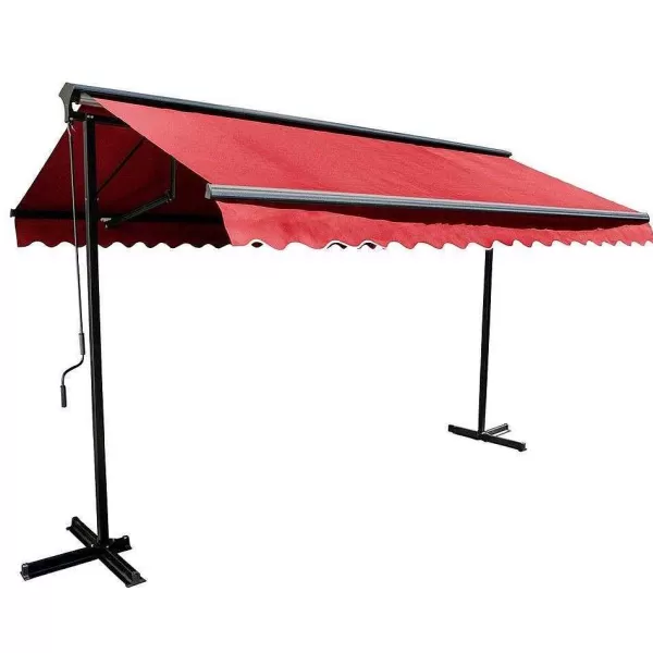 RETIF Store Double Pente En Aluminium Rouge 3X3 M