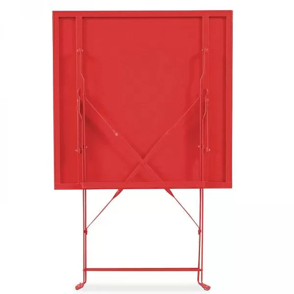 RETIF Table Acier Pliante Carr E Rome Rouge 60X60X71 Cm