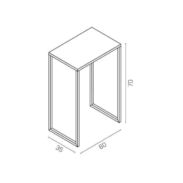 RETIF Table De Pr Sentation, 60X35Xh70 Cm, M Tal Noir