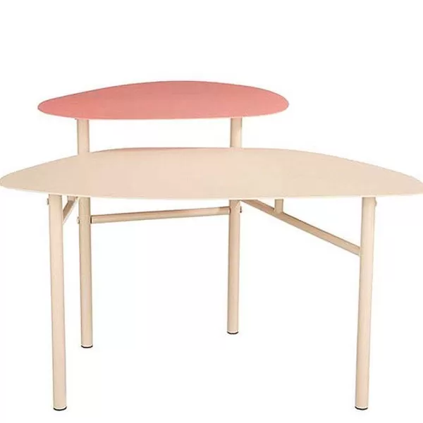 RETIF Table De Service 2 Niveaux Rose Pastel L68Xp44Xh45,5Cm