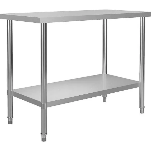 RETIF Table De Travail De Cuisine 120X60X85Cm Acier Inoxydable