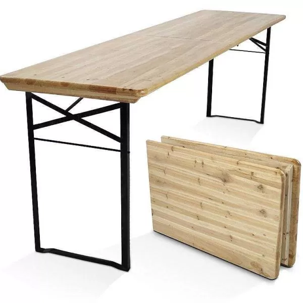 RETIF Table Pliante Au Milieu En Bois 218X58X75 Cm