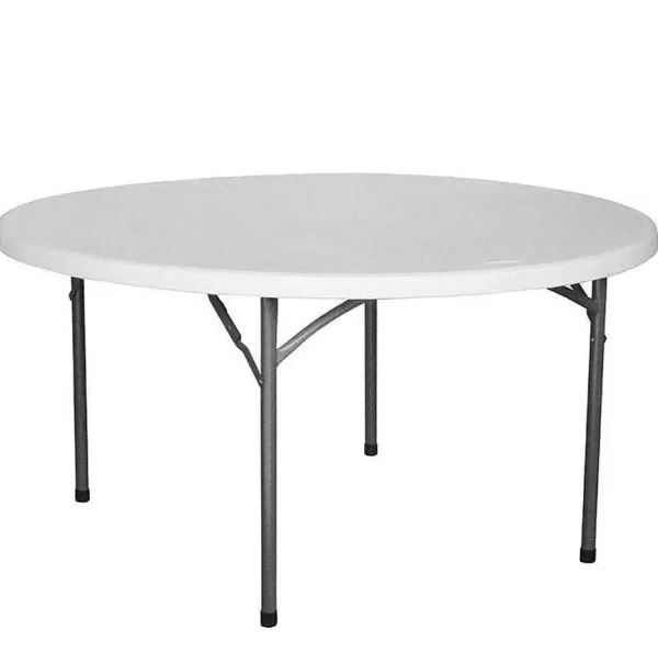 RETIF Table Pliante De R Ception Hdpe Ronde Nimes Blanche